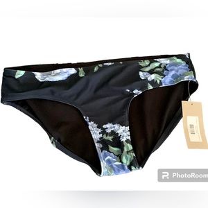 Albion Fit Swim bikini bottoms Antigua Hipster Cobalt Blue Floral Medium NWT $64